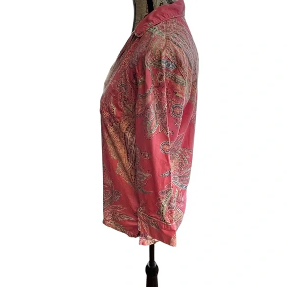 Ralph Lauren Pink Paisley Button Down Shirt - Picture 2 of 7
